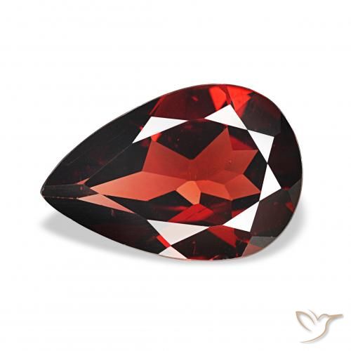 Granada Almandina Vermelho escuro Natural 3.11ct, Formato de pêra, VVS