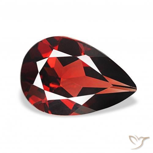 Granada Almandina Vermelho escuro Natural 3.02ct, Formato de pêra, VVS