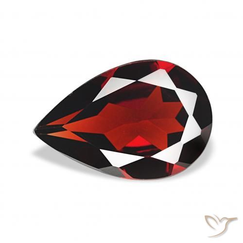 Granada Almandina Vermelho escuro Natural 2.90ct, Formato de pêra, VVS