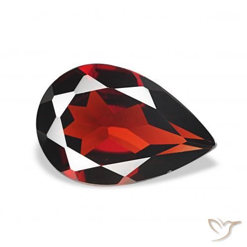 Granada Almandina Vermelho escuro Natural 2.90ct, Formato de pêra, VVS