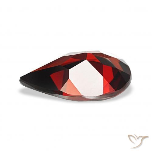 Granada Almandina Vermelho escuro Natural 2.90ct, Formato de pêra, VVS