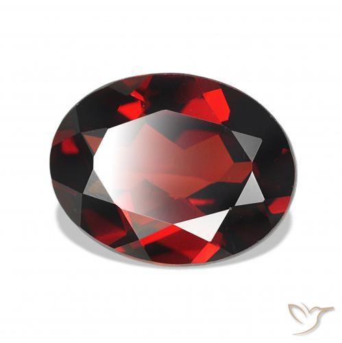 Granada Almandina Vermelho escuro Natural 2.15ct, oval, VVS