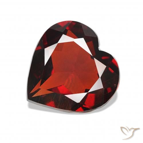 Granada Almandina Vermelho escuro Natural 1.49ct, Coração, VS
