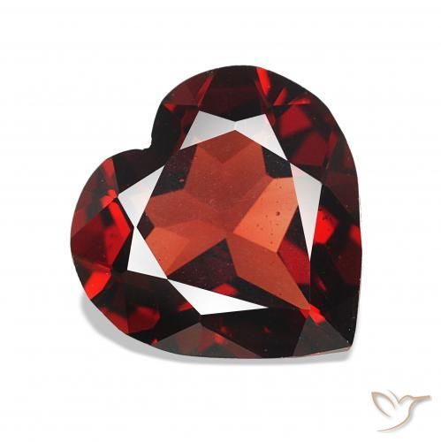 Granada Almandina Vermelho escuro Natural 1.55ct, Coração, VVS-VS