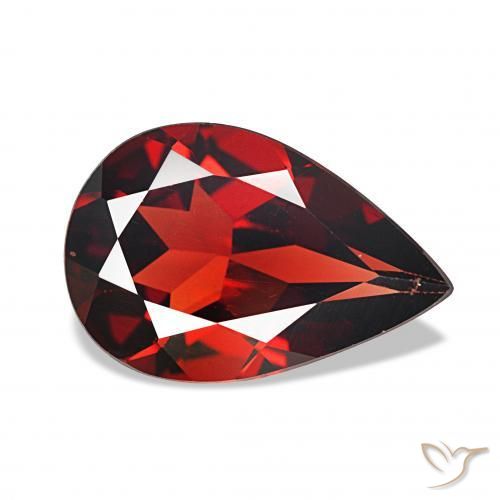 Granada Almandina Vermelho escuro Natural 2.95ct, Formato de pêra, VS