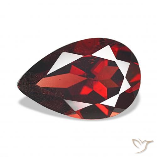 Granada Almandina Vermelho escuro Natural 3.55ct, Formato de pêra, VS