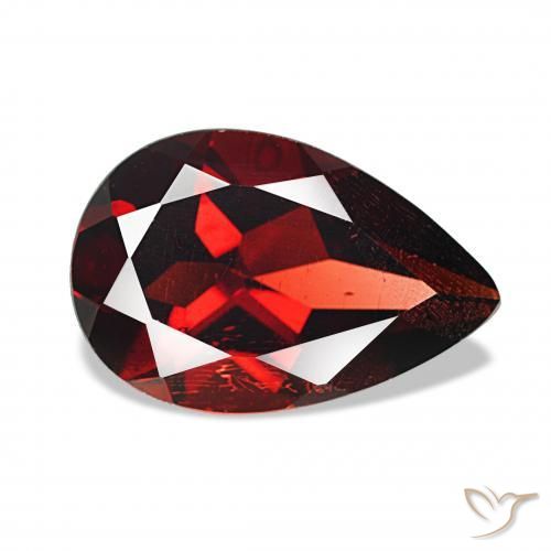 Granada Almandina Vermelho escuro Natural 3.55ct, Formato de pêra, VS