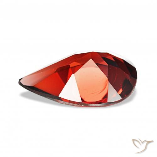 Granada Almandina Vermelho Sangue Profundo Natural 2.83ct, Formato de pêra, VS