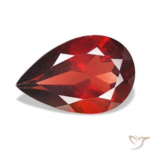 Granada Almandina vermelho médio Natural 2.98ct, Formato de pêra, VS