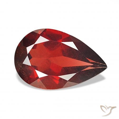 Granada Almandina vermelho médio Natural 2.98ct, Formato de pêra, VS