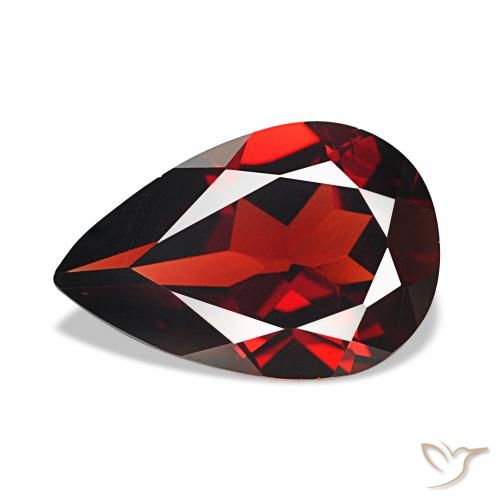 Granada Almandina Vermelho escuro Natural 3.03ct, Formato de pêra, VVS