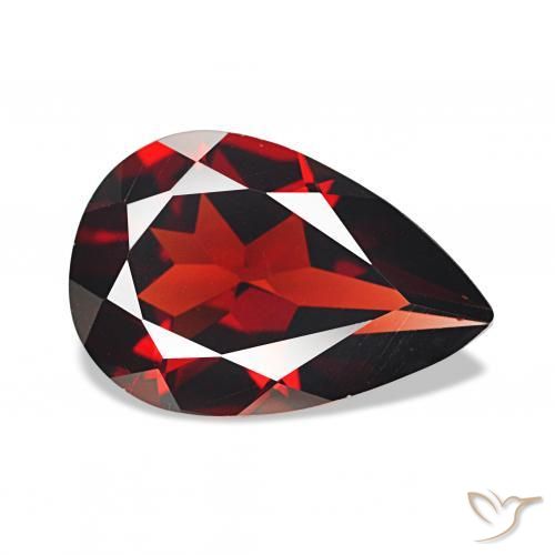 Granada Almandina Vermelho escuro Natural 3.03ct, Formato de pêra, VVS