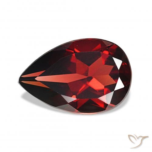 Granada Almandina Vermelho escuro Natural 3.31ct, Formato de pêra, VVS-VS