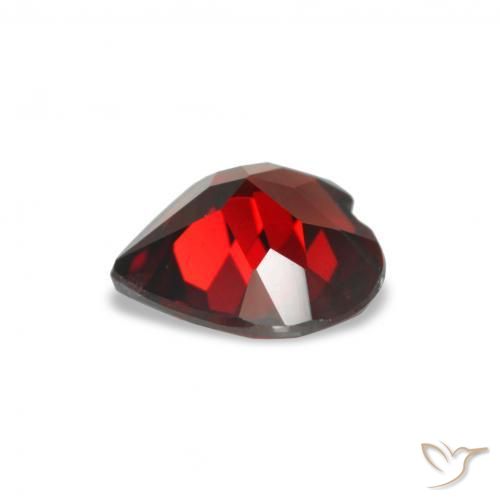 Granada Almandina Vermelho escuro Natural 1.45ct, Coração, VVS