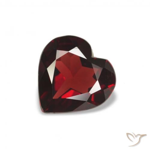 Granada Almandina Vermelho escuro Natural 1.47ct, Coração, VVS