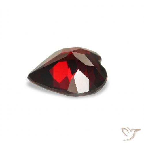 Granada Almandina Vermelho escuro Natural 1.47ct, Coração, VVS