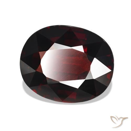 Granada Almandina vermelho escuro Natural 5.55ct, Corte Oval, VVS-VS