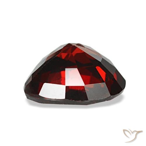 Granada almandina vermelho natural 1,88ct, formato de coração, VS