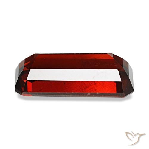 Granada almandina vermelho natural 4,46ct, corte esmeralda, VS