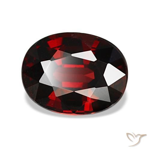 Granada almandina vermelho natural 2,87ct, corte oval, VS