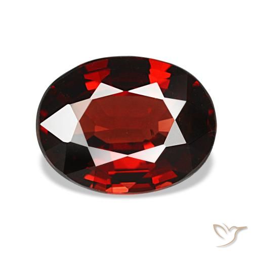 Granada almandina vermelho natural 2,06ct, corte oval, VVS-VS