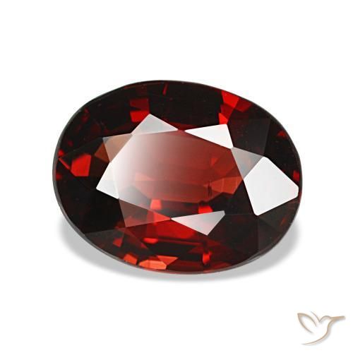 Granada almandina vermelho natural 2,06ct, corte oval, VVS-VS