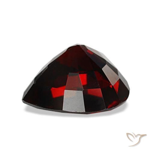 Granada almandina vermelho natural 3,71ct, formato de coração, VS