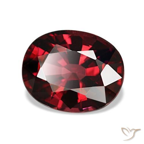 Granada almandina vermelho natural 3,08ct, corte oval, VVS-VS