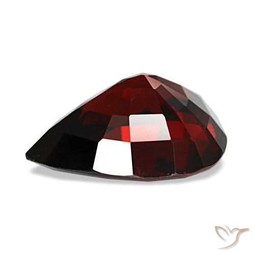 Granada almandina vermelho natural 4,33ct, formato de pêra, VVS-VS