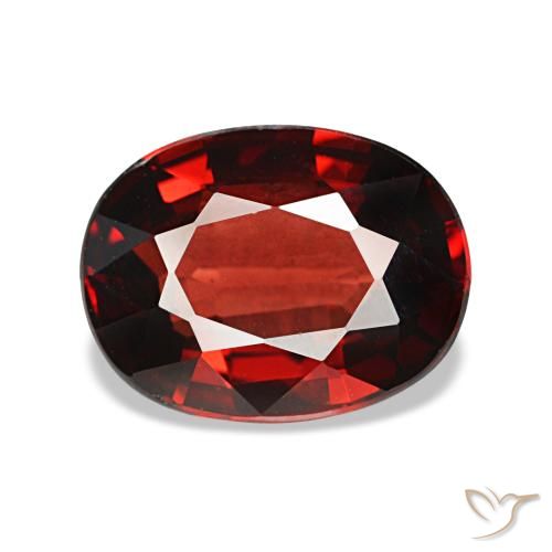 Granada almandina vermelho natural 2,11ct, corte oval, VS