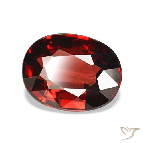 Granada almandina vermelho natural 2,11ct, corte oval, VS