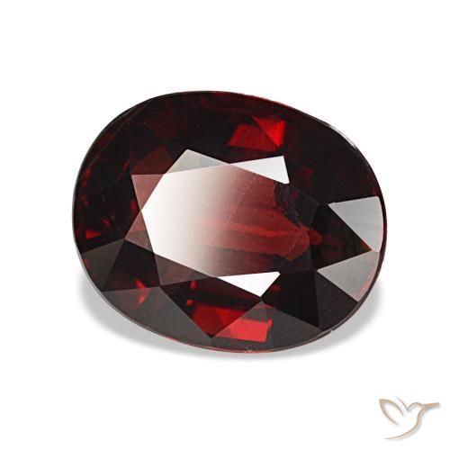 Granada almandina vermelho natural 3,05ct, corte oval, VVS-VS