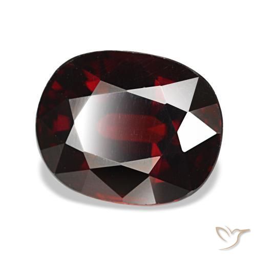 Granada almandina vermelho natural 4,38ct, almofada cortada, VVS-VS
