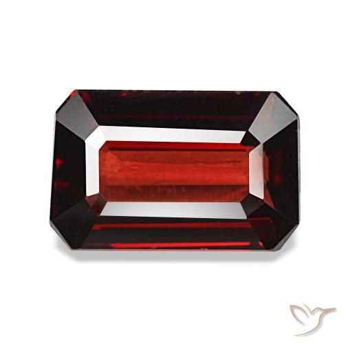 3.08ct vermelho granada almandina, corte esmeralda, VVS-VS