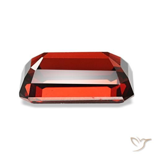 Granada almandina vermelho natural 3,08ct, corte esmeralda, VVS-VS