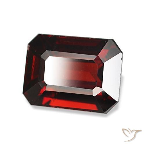 Granada almandina vermelho natural 3,32ct, corte esmeralda, VS