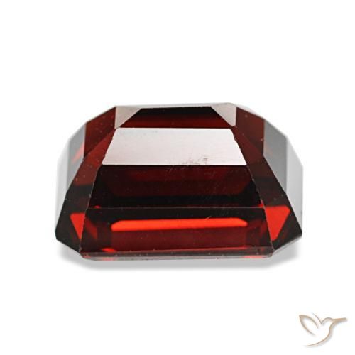 Granada almandina vermelho natural 3,32ct, corte esmeralda, VS