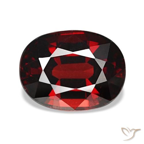 Granada almandina vermelho natural 3,47ct, corte oval, VVS-VS