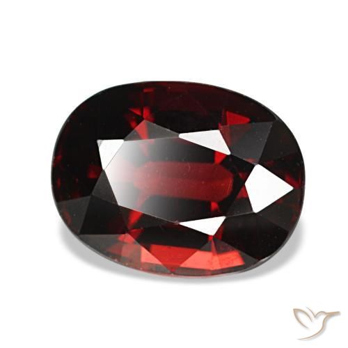 Granada almandina vermelho natural 3,47ct, corte oval, VVS-VS