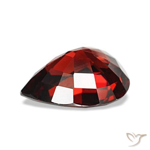 Granada almandina vermelho natural 2,67ct, formato de pêra, VVS-VS