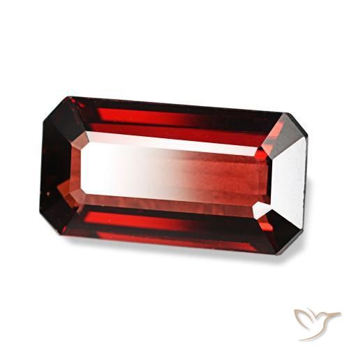 Granada almandina vermelho natural 3,62ct, corte esmeralda, VS
