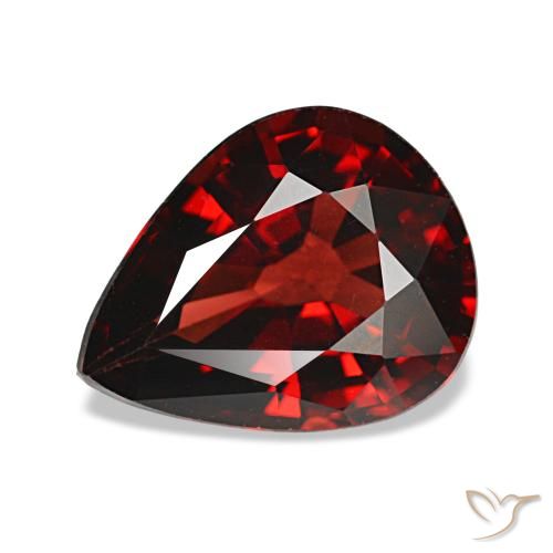 2.43ct vermelho granada almandina, formato de pêra, VVS-VS