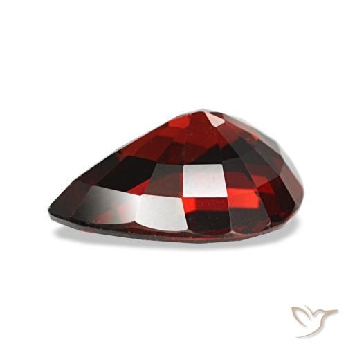 Granada almandina vermelho natural 2,43ct, formato de pêra, VVS-VS