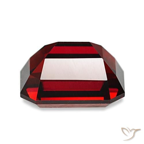 Granada almandina vermelho natural 3,49ct, corte esmeralda, VVS