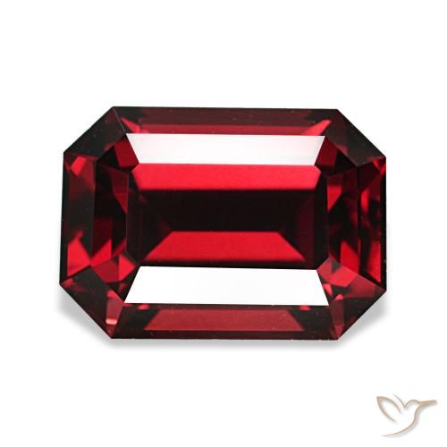 3.40ct vermelho granada almandina, corte esmeralda, VVS