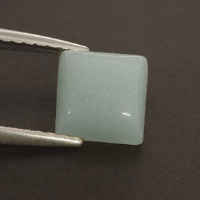 Amazonita verde natural 1,37ct, quadrado, opaco