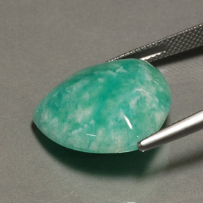 Amazonita verde natural 14,87ct, trillion, opaco