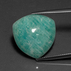 Amazonita verde natural 15,96ct, trillion, opaco