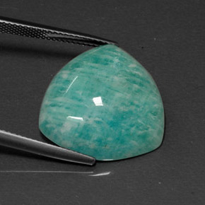 Amazonita verde natural 15,96ct, trillion, opaco