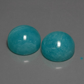 Pedras preciosas de amazonita azul natural de  ct, corte redondo, opaco